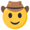 Cowboy Hat Face emoji on Emojione